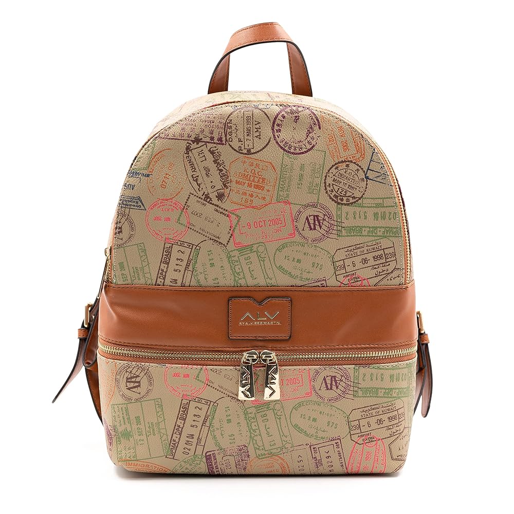Generico ALV by Alviero Martini - Zaino No Borders in poliuretano donna  (Safari) : Amazon.it: Moda
