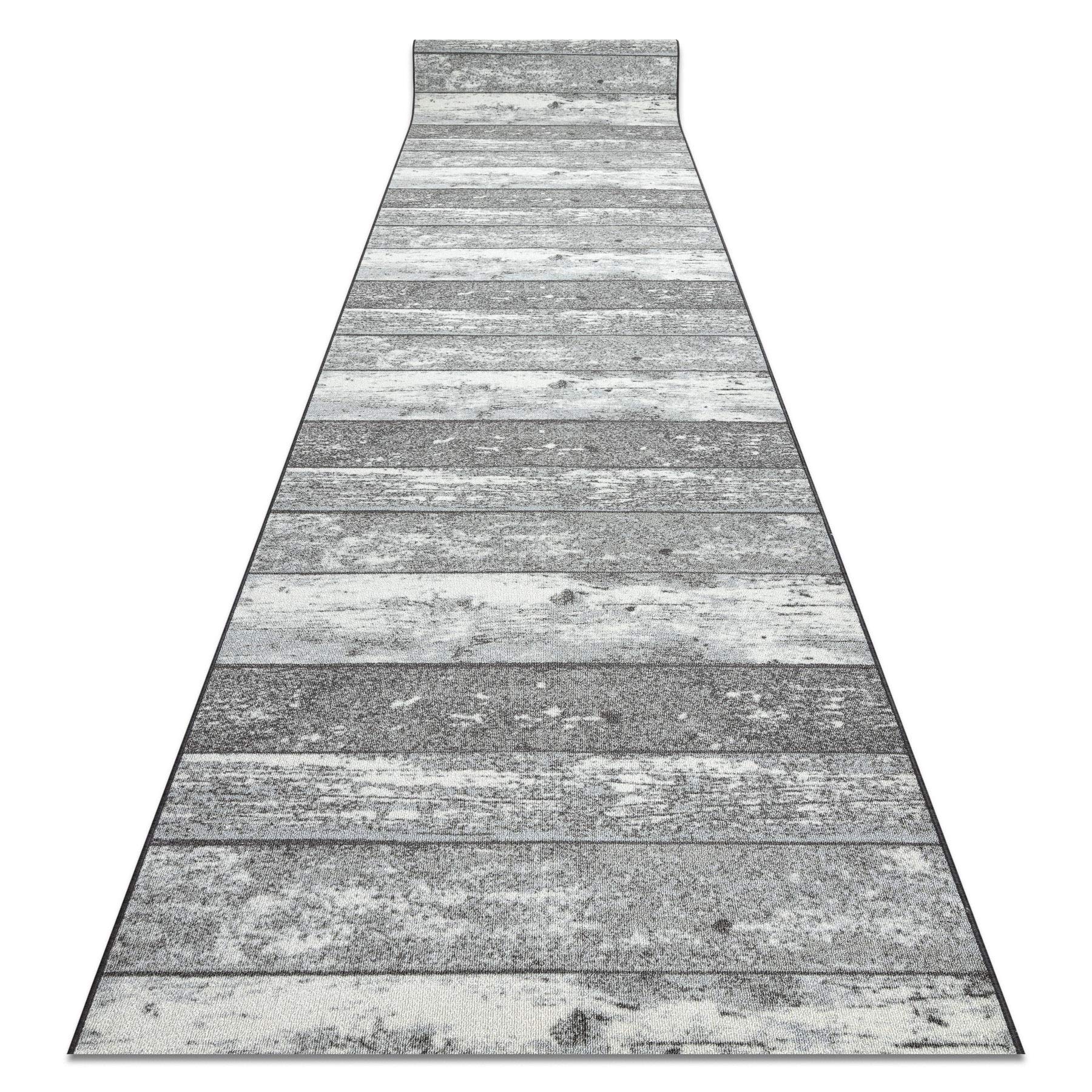 Alfombra de pasillo moderna para cocina y salón en gris, 100x340 cm