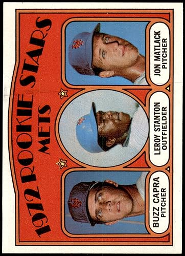 1972 Topps # 141 Mets Rookies Jon MatlackBuzz CapraLeroy Stanton New York Mets (Baseball Card) NM Mets