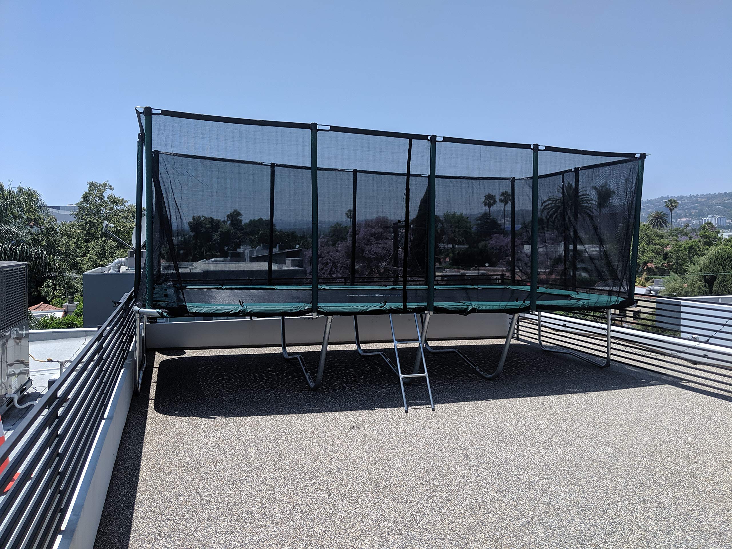 Happy Trampoline - Galactic Xtreme Gymnastic Rectangle Trampoline with Safety Net Enclosure - Heavy Duty Commercial Grade - 750 lbs Jumping Capacity on Frame & Springs, 10 X 23 Ft