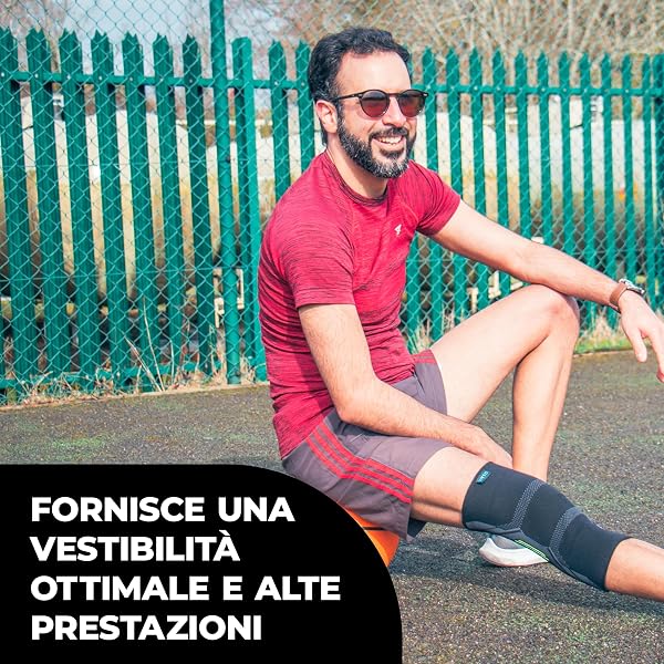 VITTO Ginocchiera Ortopedica - Tutore Ginocchio Legamenti Menisco - Sportiva per Sollevamento Pesi e Corsa per Uomo e Donne, per Artrite (M - Nero Singolo) - 3