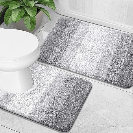 OLANLY Luxury Dry Well Bathroom Rug Set