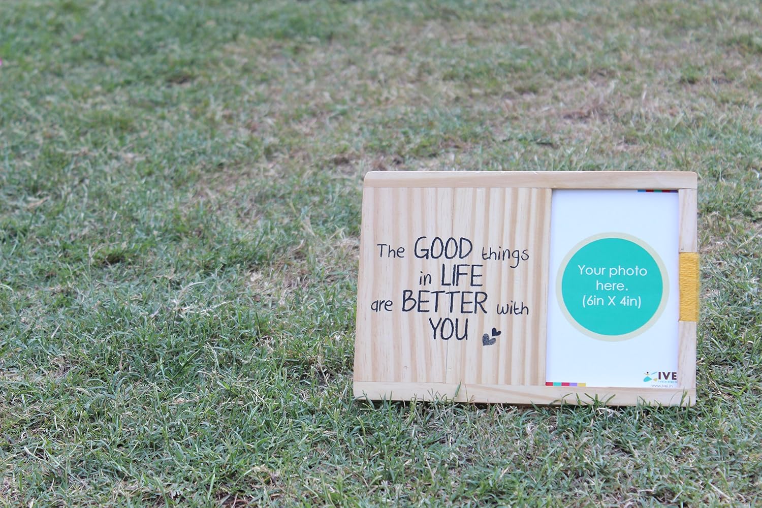 IVEI Wooden photoframe for Wall and Desk - Good Things in Life - Love Quote - Gifts for Partner - Love
