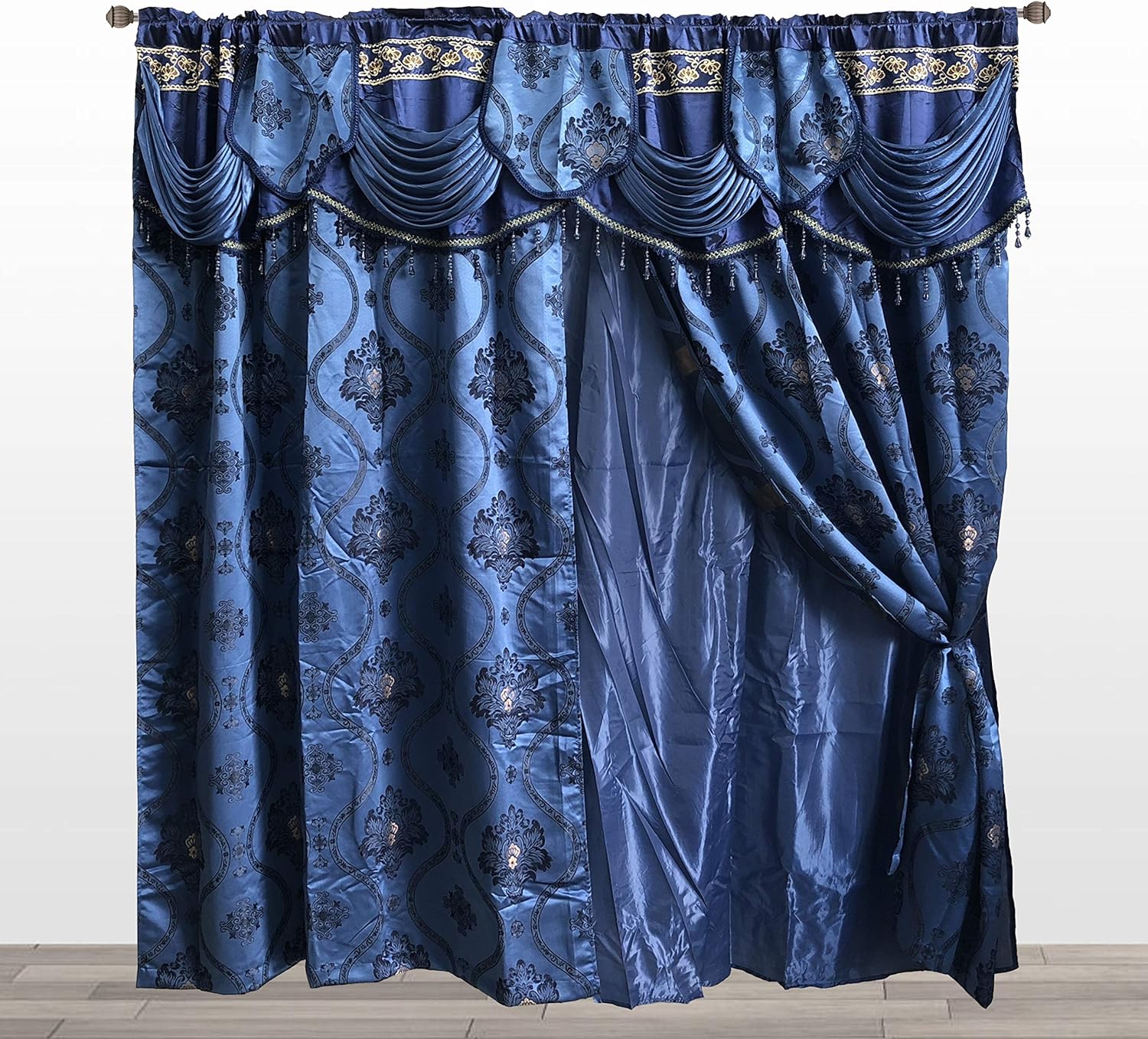 Jasmine Curtain Set (Burgundy)