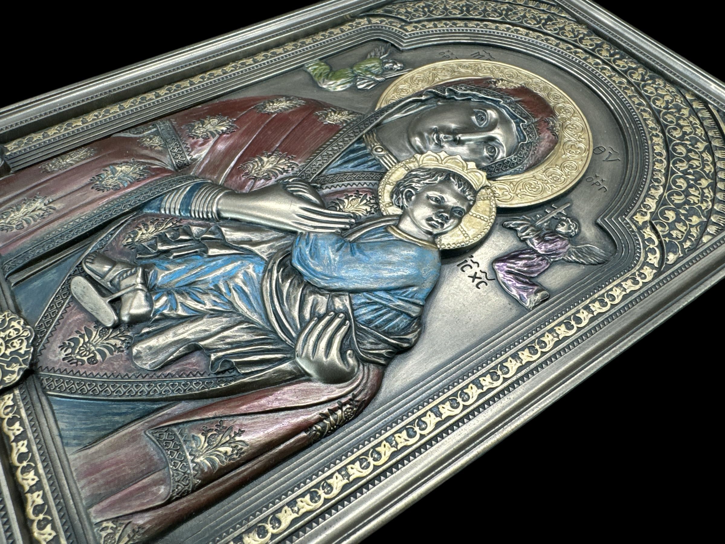 57 SPECIAL REPLICAS Rzeźba dekoracyjna figura BILDIKONE Matka Boża Maria z Jezusem, figurka jako prezent do salonu, dekoracja