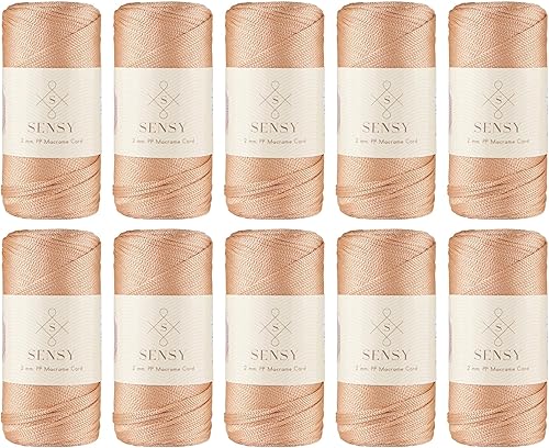 Miniatura 61 de Sensy Premium 2mm 76 Metros de Cuerda de Poliéster 100% Cordón de Polipropileno Cordón de Macramé 2mm Cordón para Bolso de Crochet Hilo de Crochet