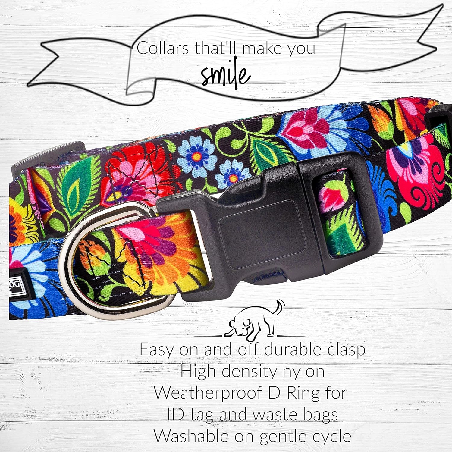 Lucky Love Dog Bundle of Matching Harness Collar and Leash, Premium No Slip Collar and Easy Walker Harness Blackbird Large