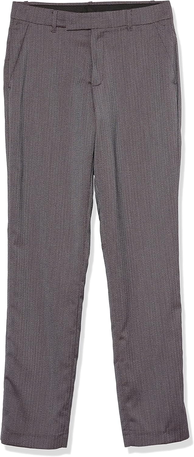 Calvin Klein Boys' Flat-Front Suit Dress Pant, Straight Leg Fit & Hemmed Bottom, Belt Loops & Functional Front Pockets