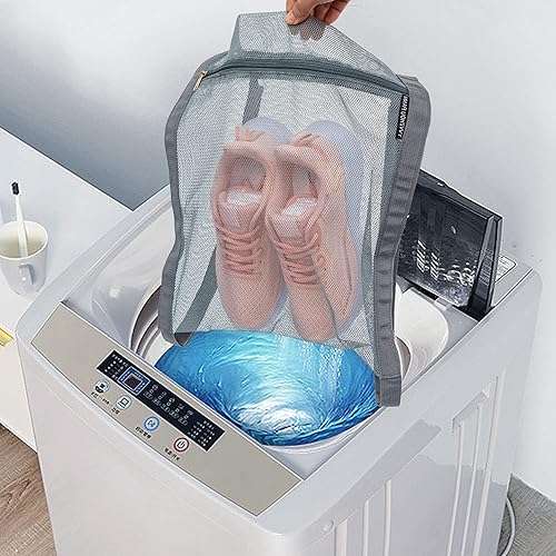 Miniatura 10 de 3 bolsas secadoras de tenis, bolsas de malla reutilizables para secadora de zapatos, bolsas de malla para secadora de zapatos con panal de abeja con