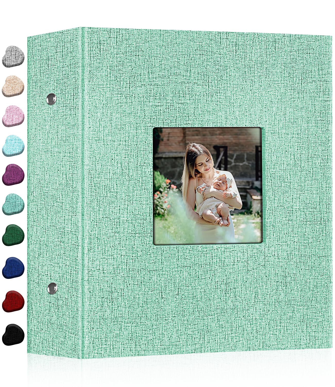 Ejblfe Photo Album 4x6,Linen Cover Slide-in Photo Album Book Can Holds 1000 4x6 Photos with 100 Black Sheets for Family,Wedding,Baby and Holiday Pictures (Turquoise)