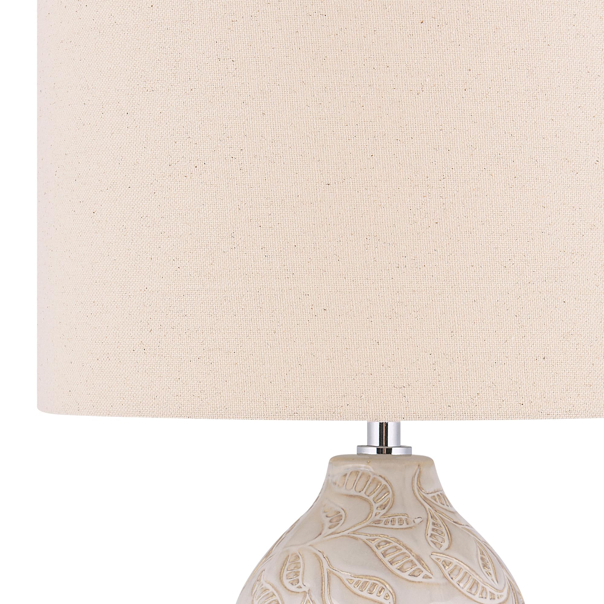 Beliani Moderne Tischleuchte im Salon Keramik/Polyester beige Salza
