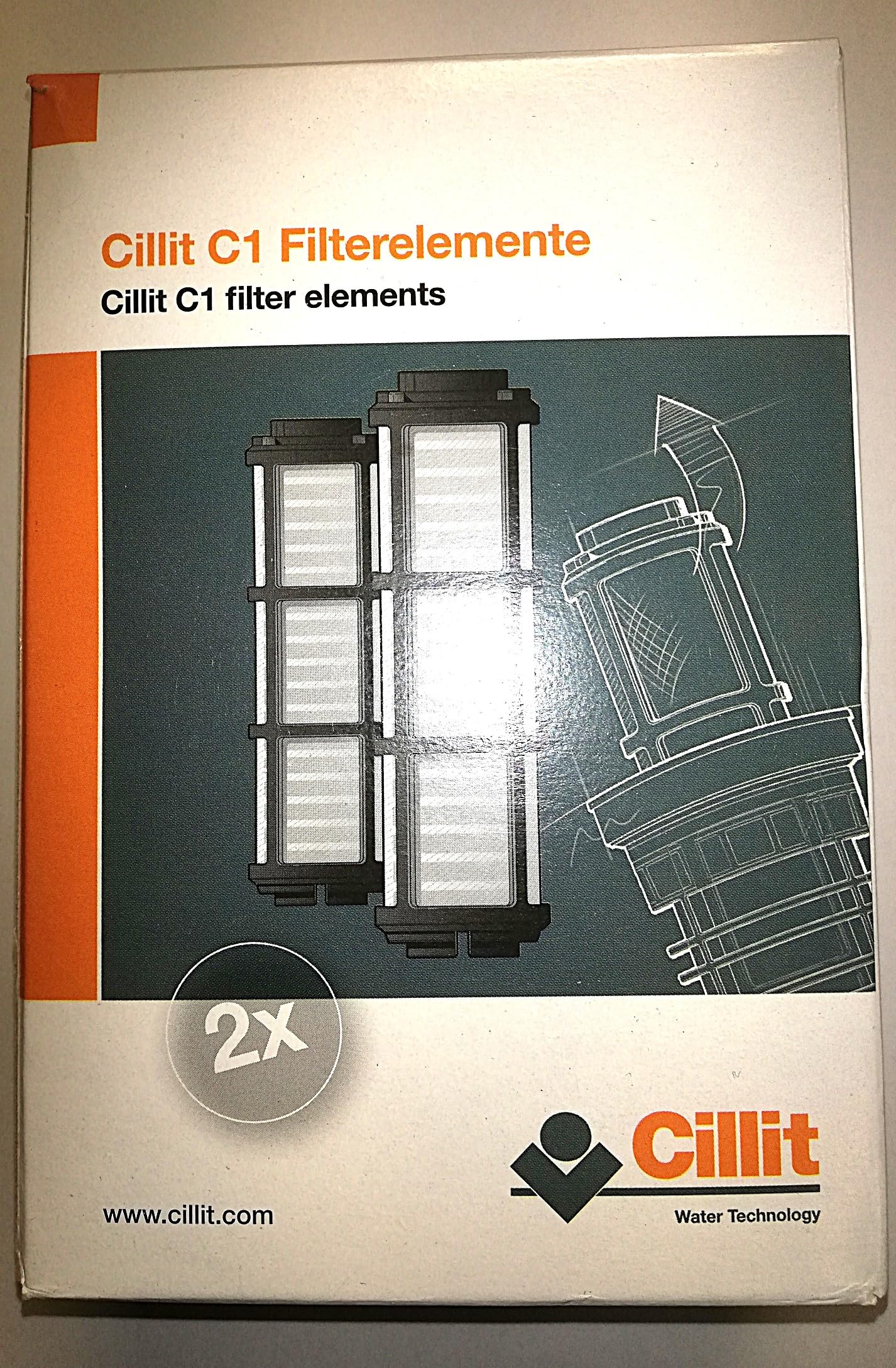 Cillit Lot de 2 éléments filtrants pour filtre à levier unique C1