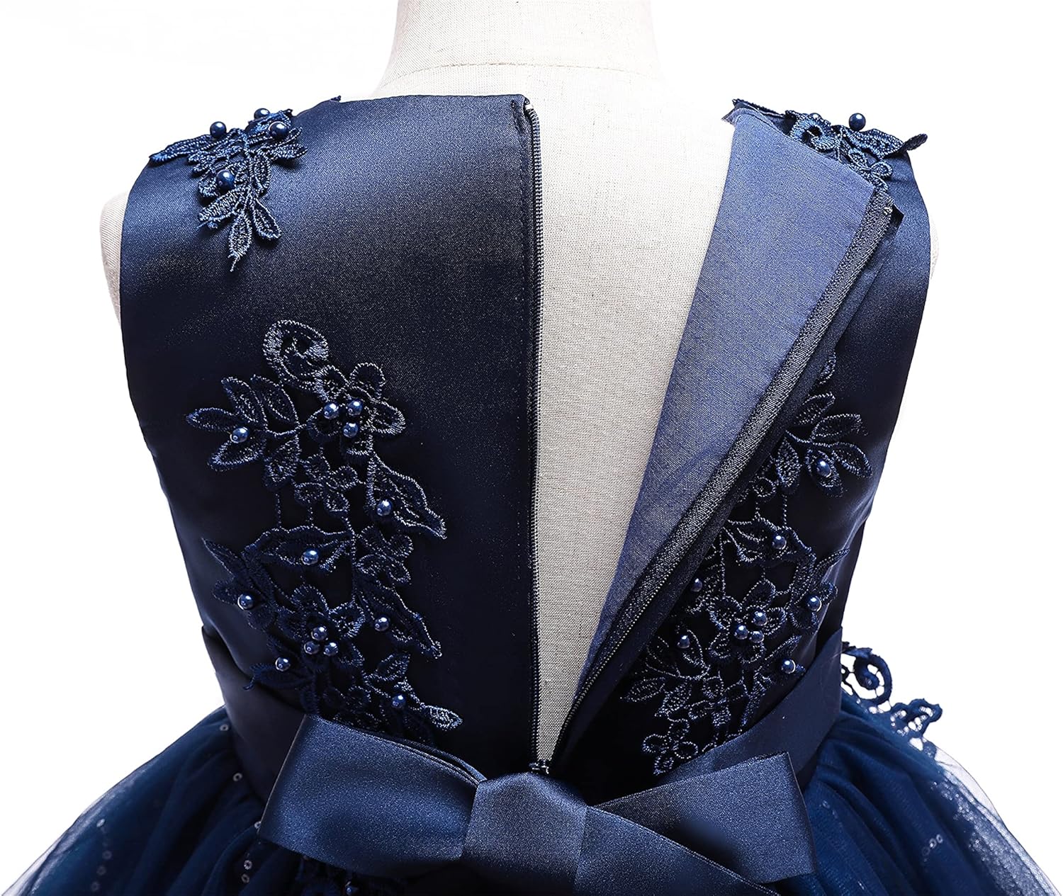 Weileenice Flower Girls Wedding Dress Tulle Little/Girl Lace Bridesmaid Holiday Pageant Party Tutu Dresses - Image 4