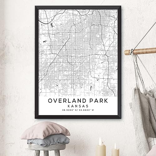 Miniatura 3 de Mapa de Overland Park, Kansas, Light 2 (16x20)
