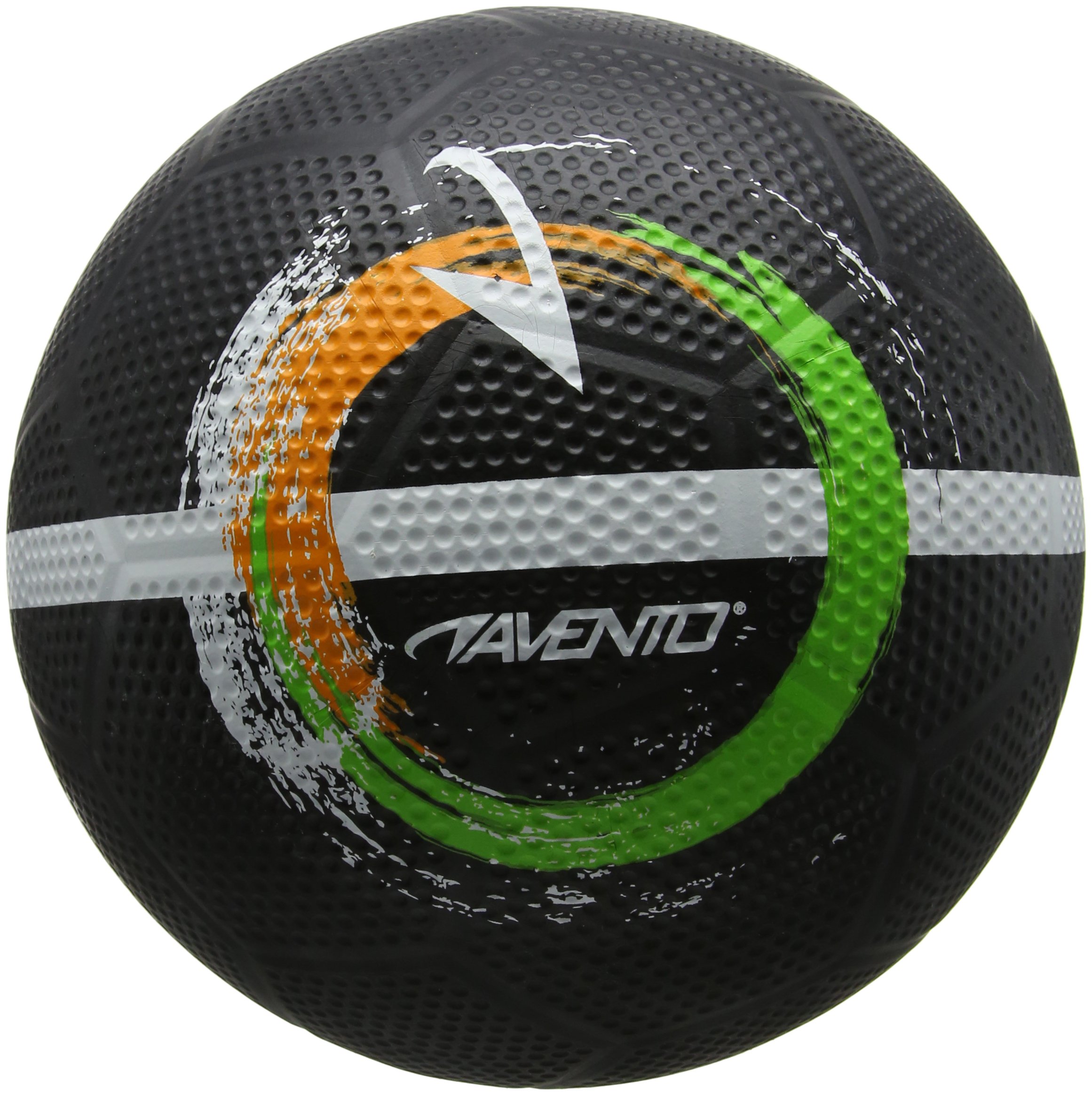 Schreuders Sport Men Avento Street Football - Black/White/Fluorescent Green/Fluorescent Orange, Size 5