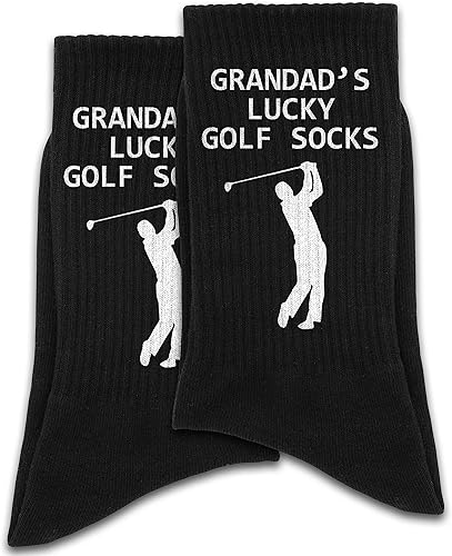 FujLoy Calcetines de golf de la suerte del abuelo, calcetines de abuelo, regalo de papá, calcetines de golf de la suerte del abuelo, para el regalo