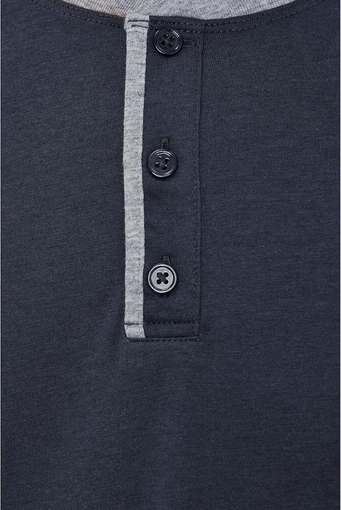 Мужская футболка Barefoot Dreams Malibu Collection Triblend Henley, цвет: Синий — фото 5