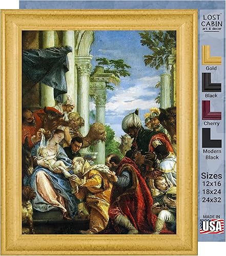 Vista 15 de Lost Cabin Three Archers de Paolo Verones Impresión en marco biselado negro Reproducción de pinturas de obras de arte finas Póster decorativo