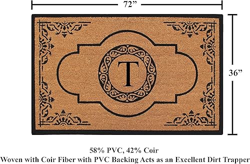 Miniatura 3 de A1 Home Collections First Impression Abrilina - Tapete doble hecho a mano con monograma, 72 pulgadas de largo x 36 pulgadas de ancho, XL