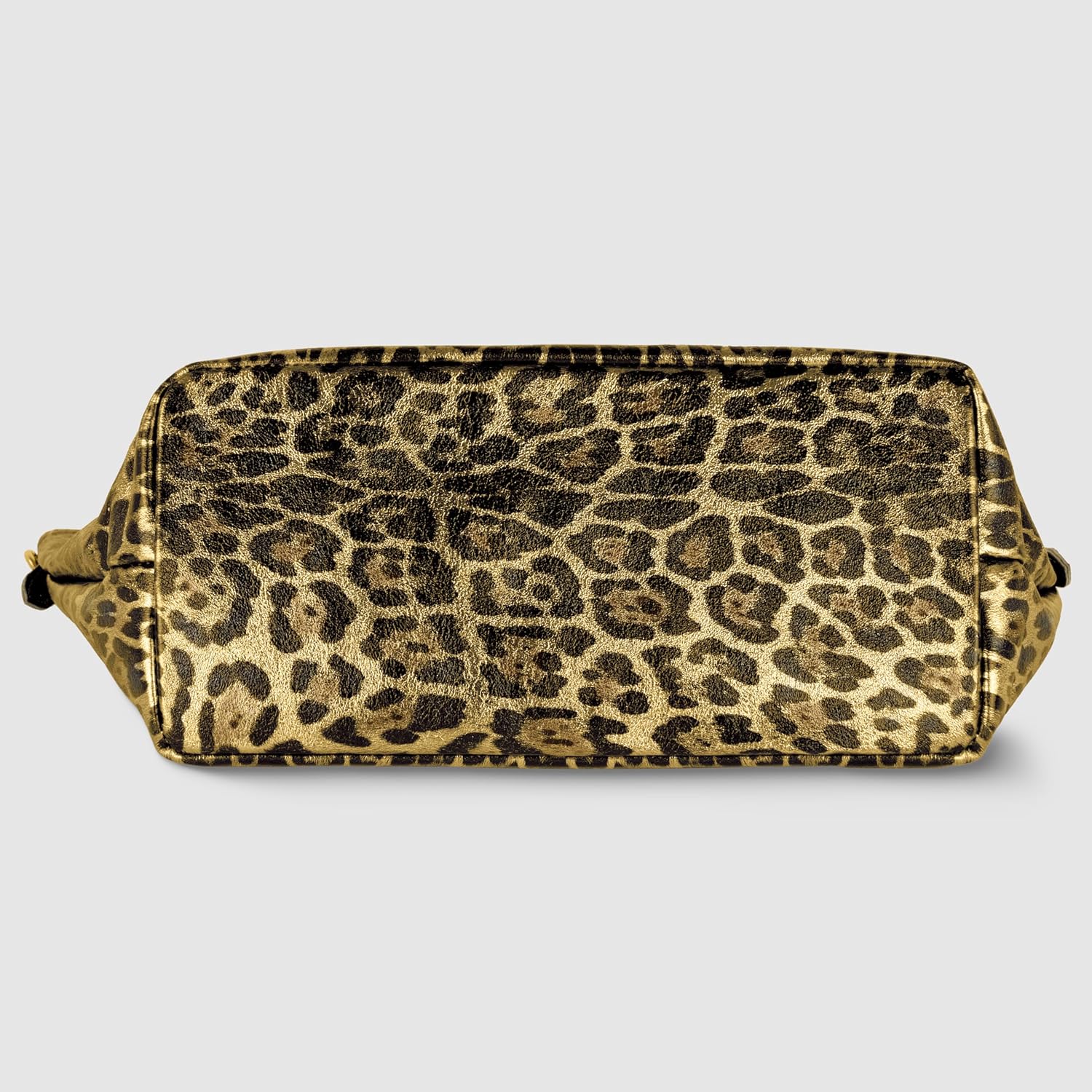 Leopard Metallic Suede Leather Top-Handle Bag - Image 2