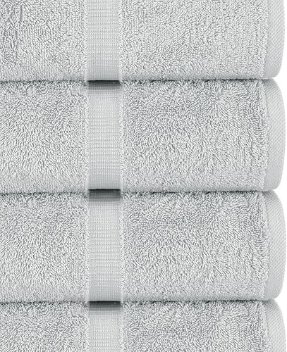Miniatura 4 de Chakir Turkish Linens Toallas turcas 100 % de algodón prémium de calidad de hotel y spa, suaves y absorbentes (gris plateado, toallas de baño