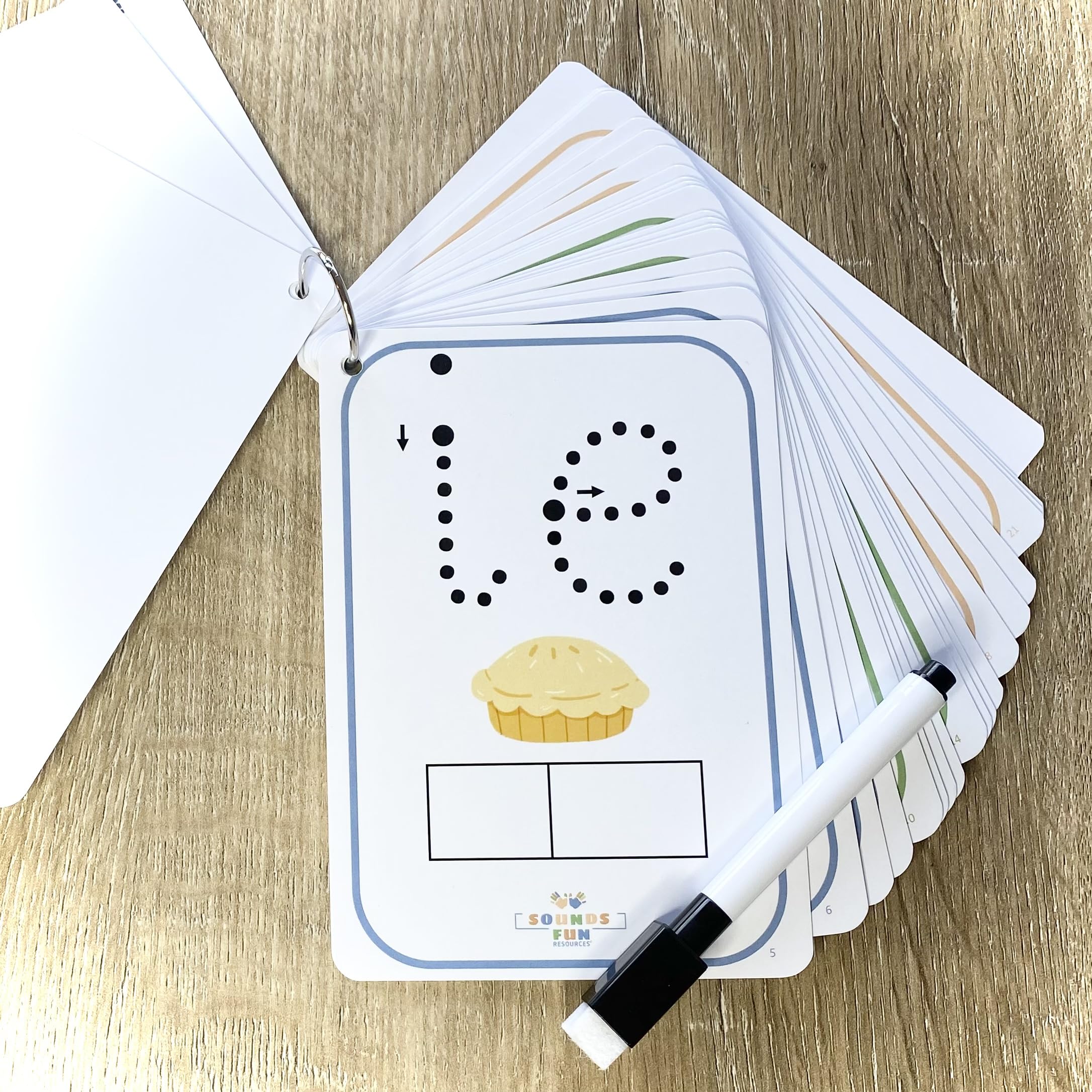 Phase 5 Word Building Phonics Flashcards, Wipeable A6 Educational cards for Children Ages 5+, Laminated with Binder Ring & Pen, Dotted Font & Word Building Frames, Home & School, Sounds Fun Resources - Image 2