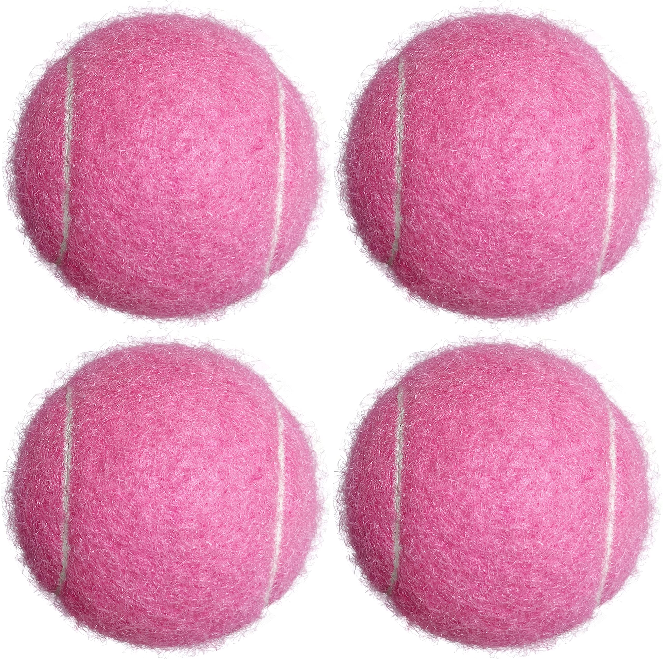 HPWFHPLF Tennis Balls, 4 Pack Advanced Practice Tennis Balls for Beginner, Training Playing Tennis Balls for Pets Dogs (Pink)