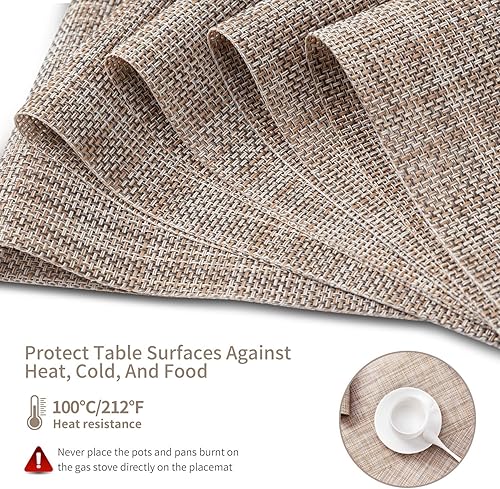 Miniatura 3 de Juego de 8 manteles individuales antideslizantes y resistentes al calor, resistentes a las manchas, para mesa de cocina, manteles individuales de