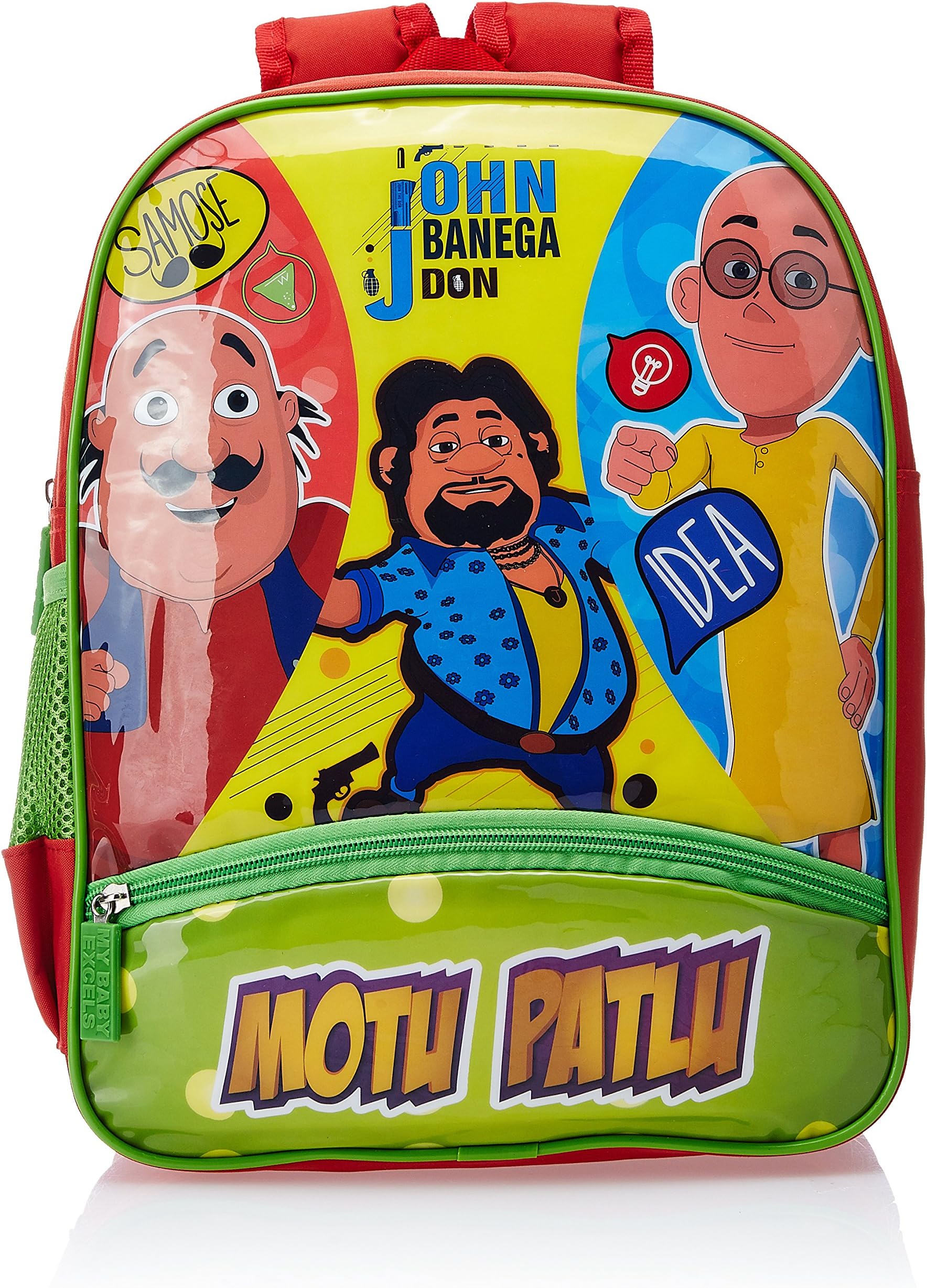 Motu Patlu Green and Red Children's Backpack (Age Group :8-12 yrs)