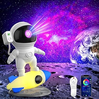 Astronaut Galaxy Projector, Galaxy Night Light Projector, 15 White Noise Space Buddy Projector for Kids with Remote and APP Control, Space Buddy Ceiling Projector for Bedroom Ceiling Christmas Gifts