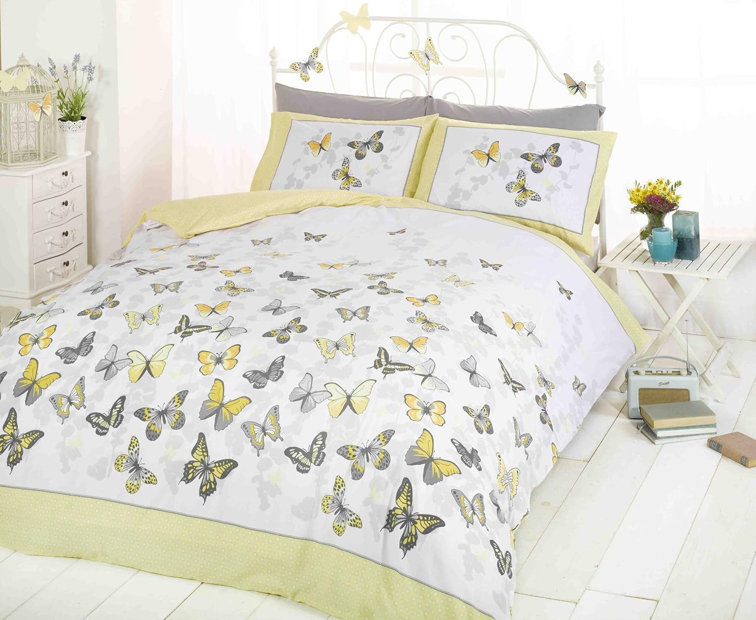 Rapport Home Yellow Single Duvet Cover and 1 Pillowcase Set Bedding