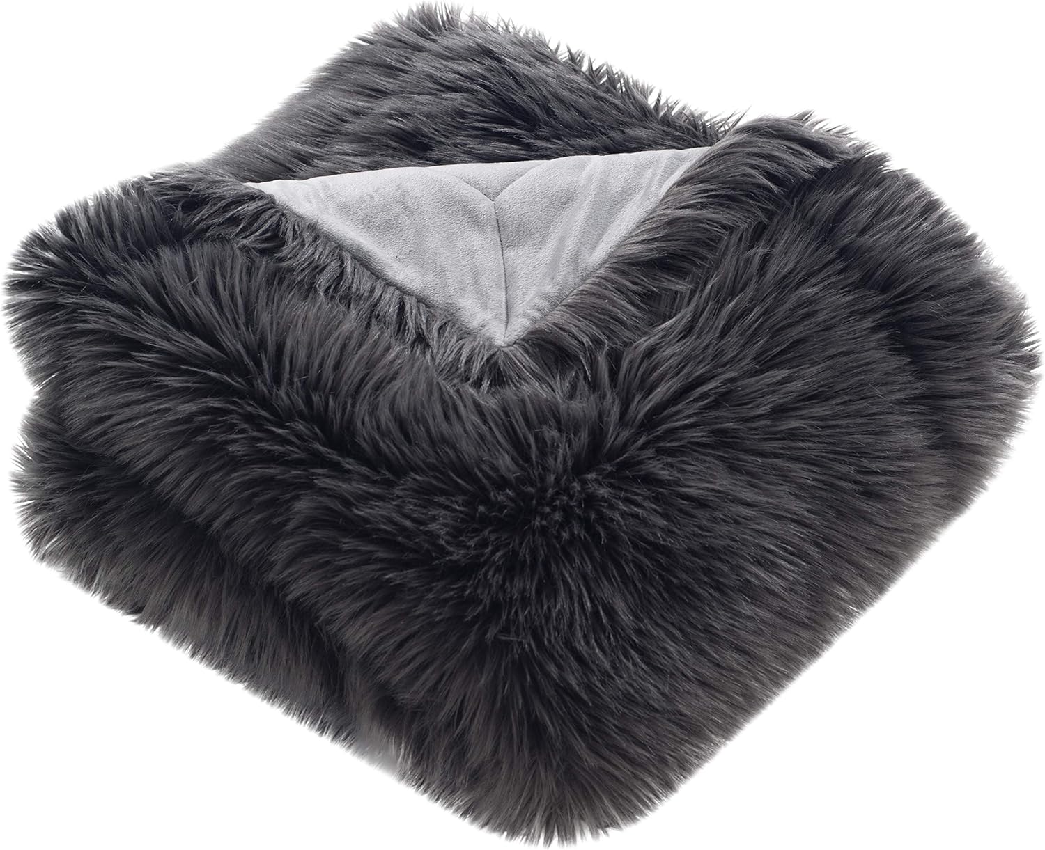SAFAVIEH Faux Grey Shadow Fox Throw Collection, Standard