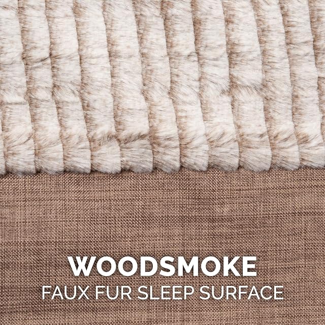 Foto 4 de 6 de FurHaven Funda de Repuesto para Cama de Perro, Piel sintética de Lujo y Lino de Rendimiento, Estilo sofá
