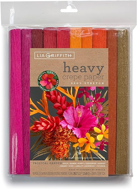 Lia Griffith Heavy Crepe Paper, 10, Assorted, 25.4 x 21.6 x 3.8 cm