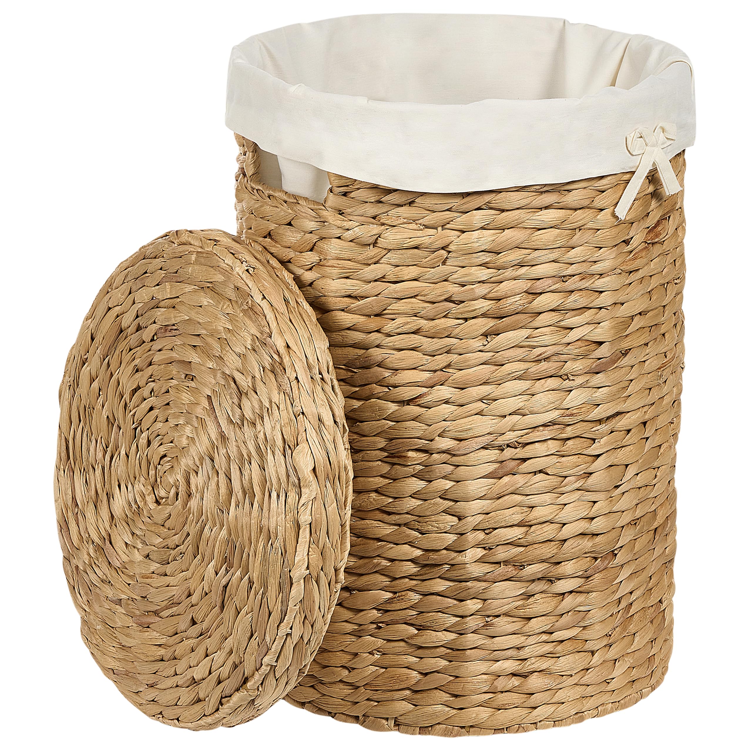 Korb aus Wasserhyazinthe natürlich/beige rund 2er Set Wäschekorb Danang