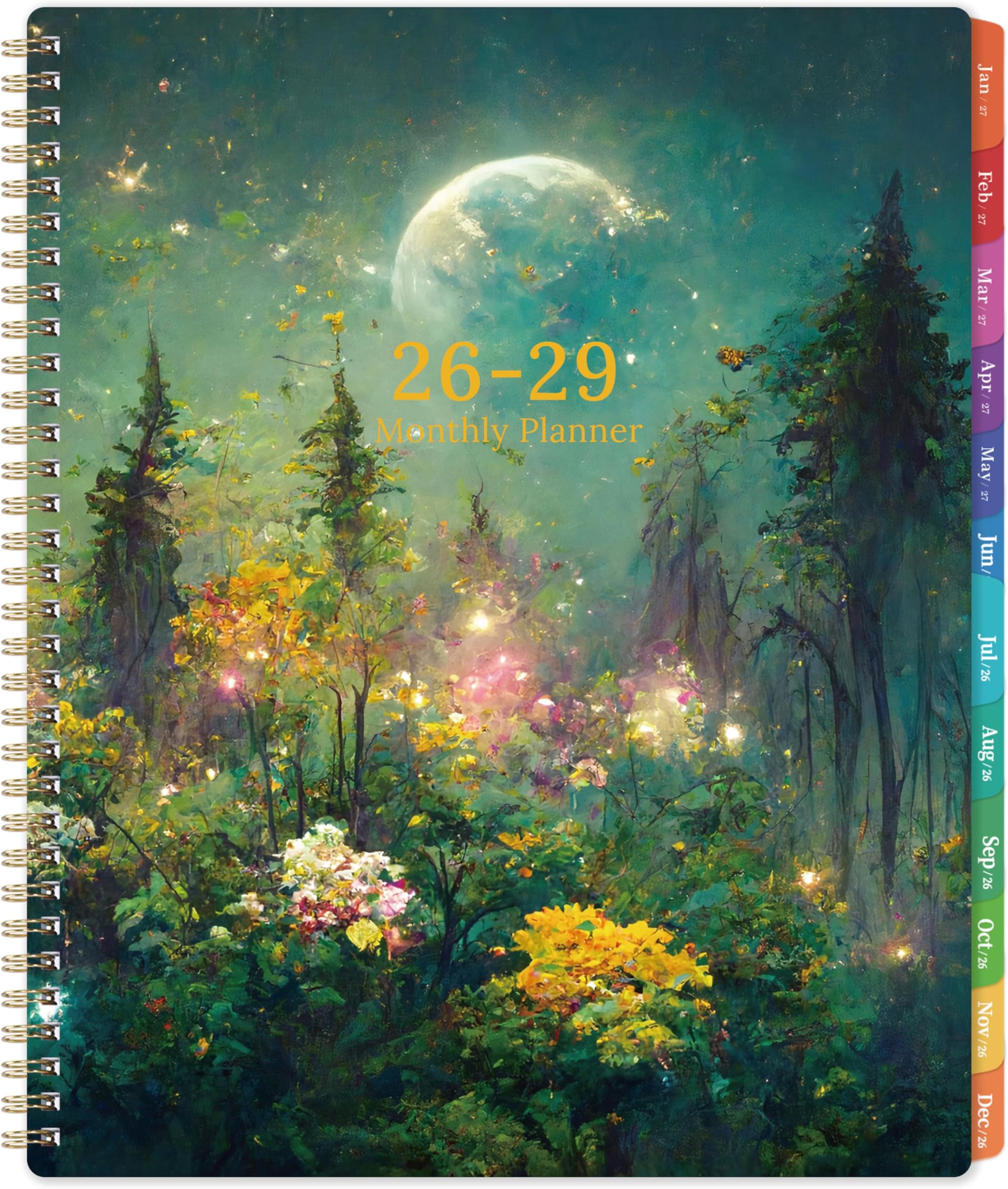 2026-2029 Monthly Planner/Calendar - 3 Year Monthly Planner 2026-2029, Jul.2026 - Jun.2029, 9" x 11", 3 Year Calendar 2027-2028-2029 Monthly Planner with 36-Month Tabs, Inner Pocket - Dreaming Moonlight