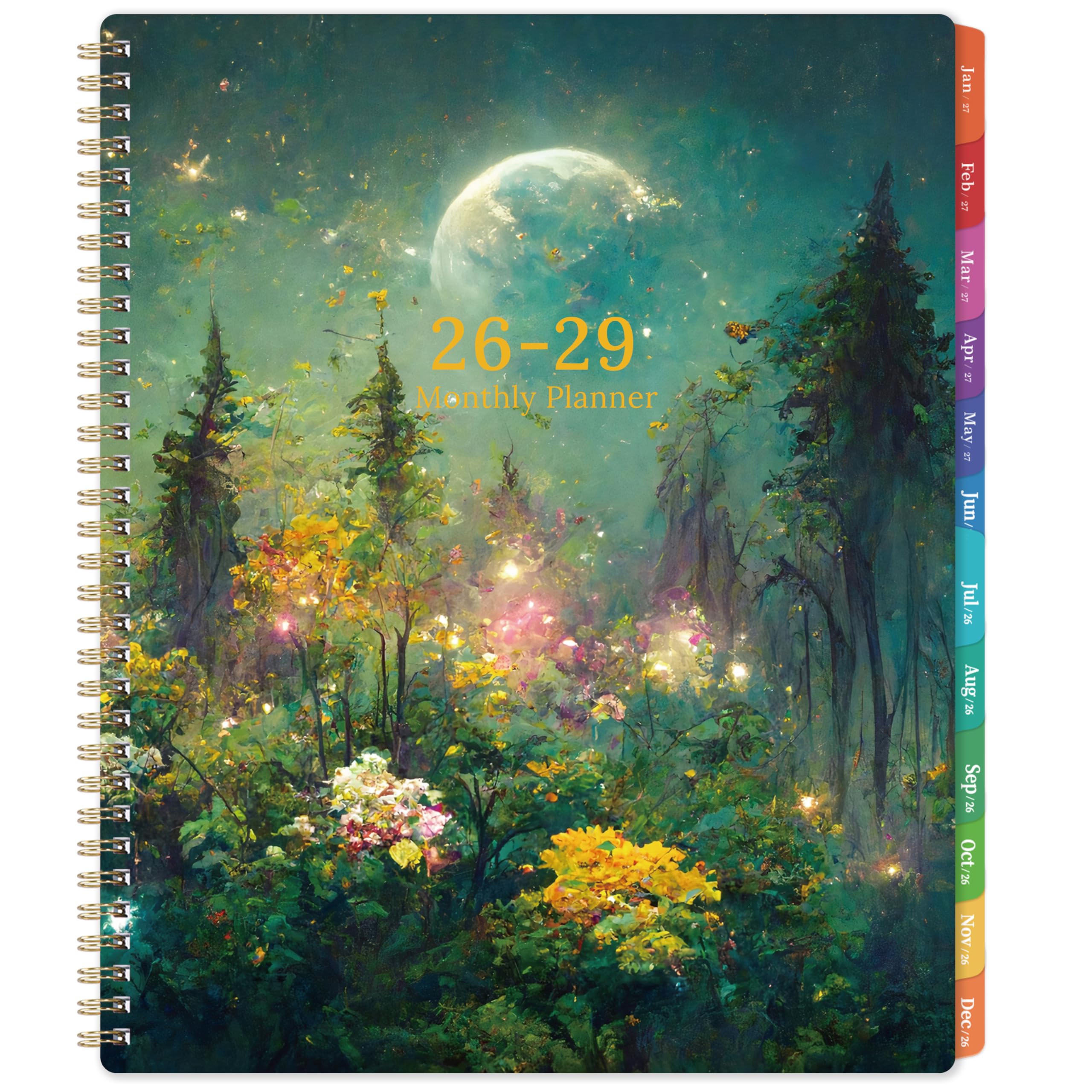 2026-2029 Monthly Planner/Calendar - 3 Year Monthly Planner 2026-2029, Jul.2026 - Jun.2029, 9" x 11", 3 Year Calendar 2026-2027-2028 Monthly Planner with 36-Month Tabs, Inner Pocket - Dreaming Moonlight