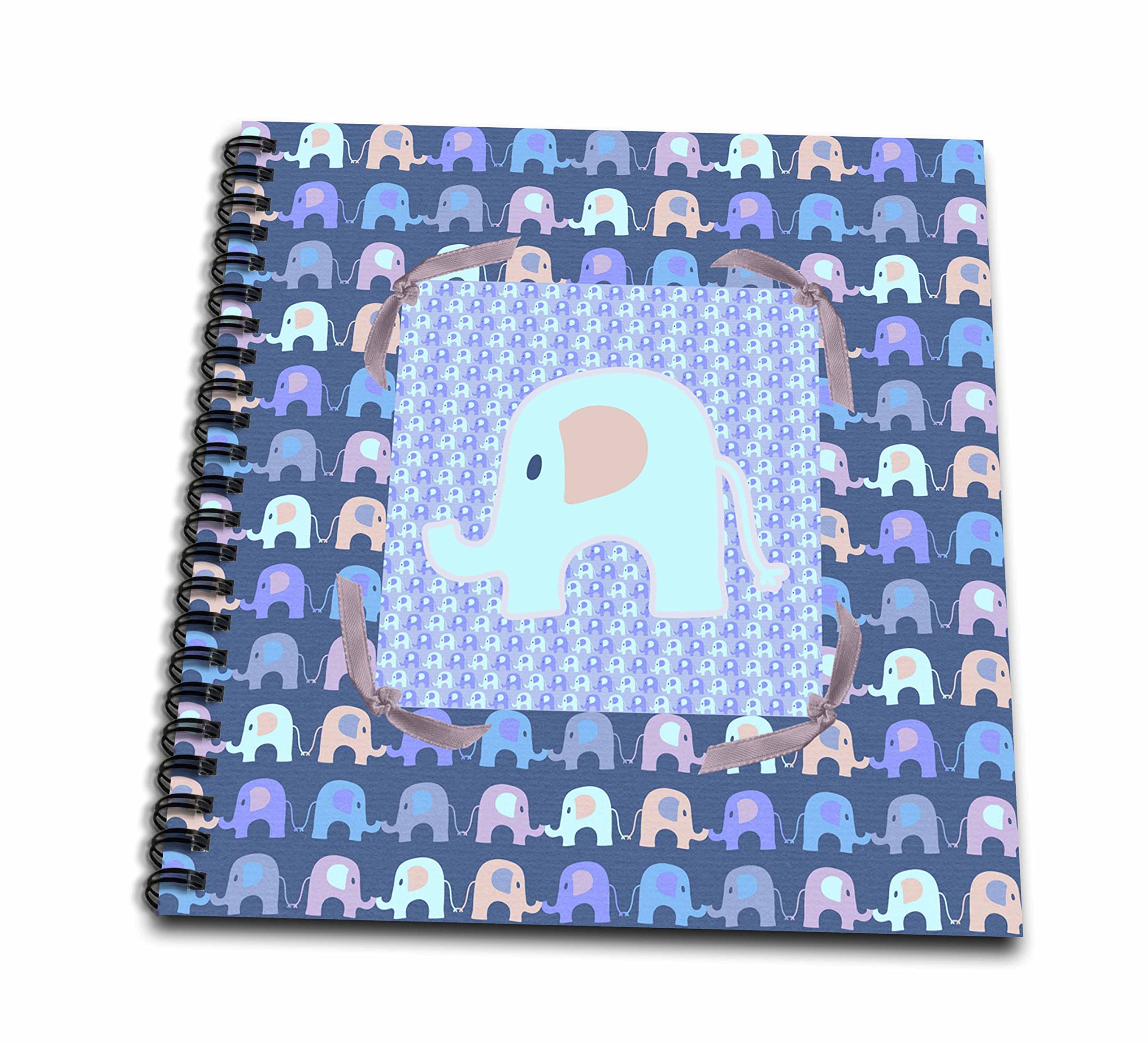 Memory Book éléphant bleu 3dRose livre d'or de 12 par 12 pouces