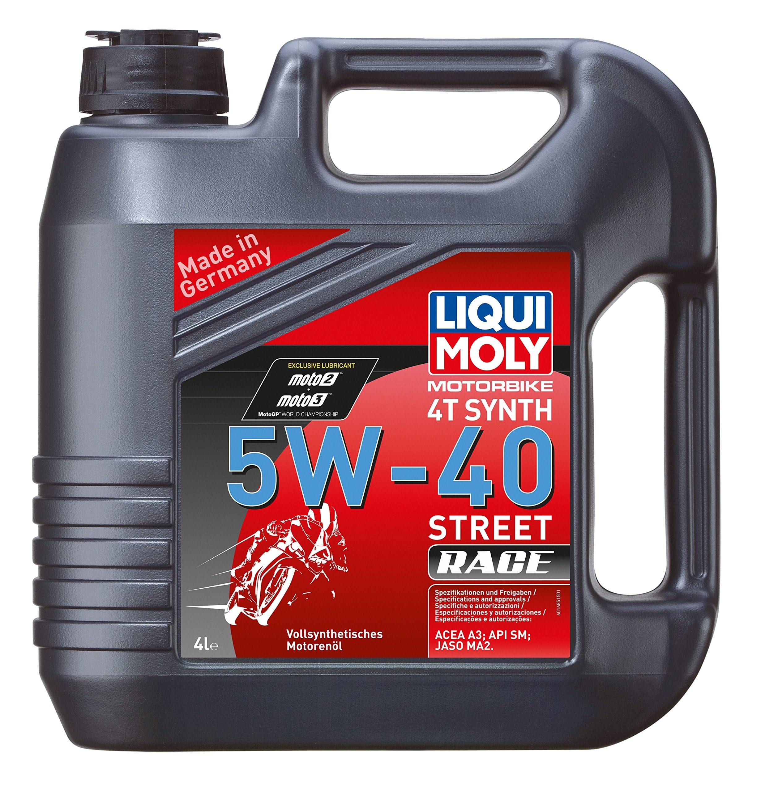 2x LIQUI MOLY 1685 Motorbike 4T Motorrad Synth Sport Street Race 5W-40 4L