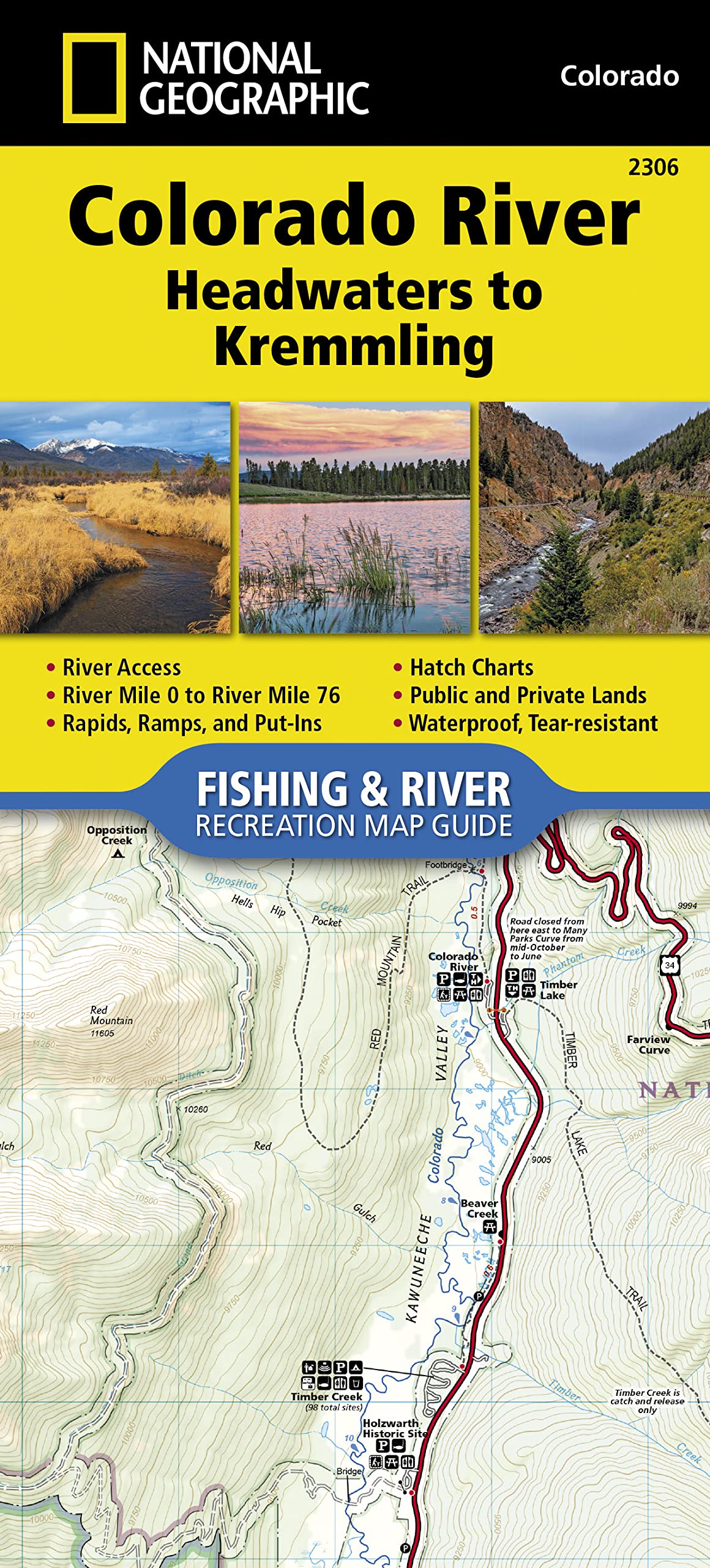 Colorado River, Headwaters To Kremmling Map