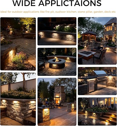 Miniatura 8 de CLOUDY BAY Paquete de 6 Luz de pavimentadora de bajo voltaje de 4 pulgadas, 12V-15 VACCC, luces de pared de contención al aire libre, IP65
