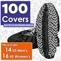 Vista 8 de Paquete de 100 fundas negras desechables extragrandes para botas y zapatos. Botines reutilizables resistentes al agua duraderos con peldaños