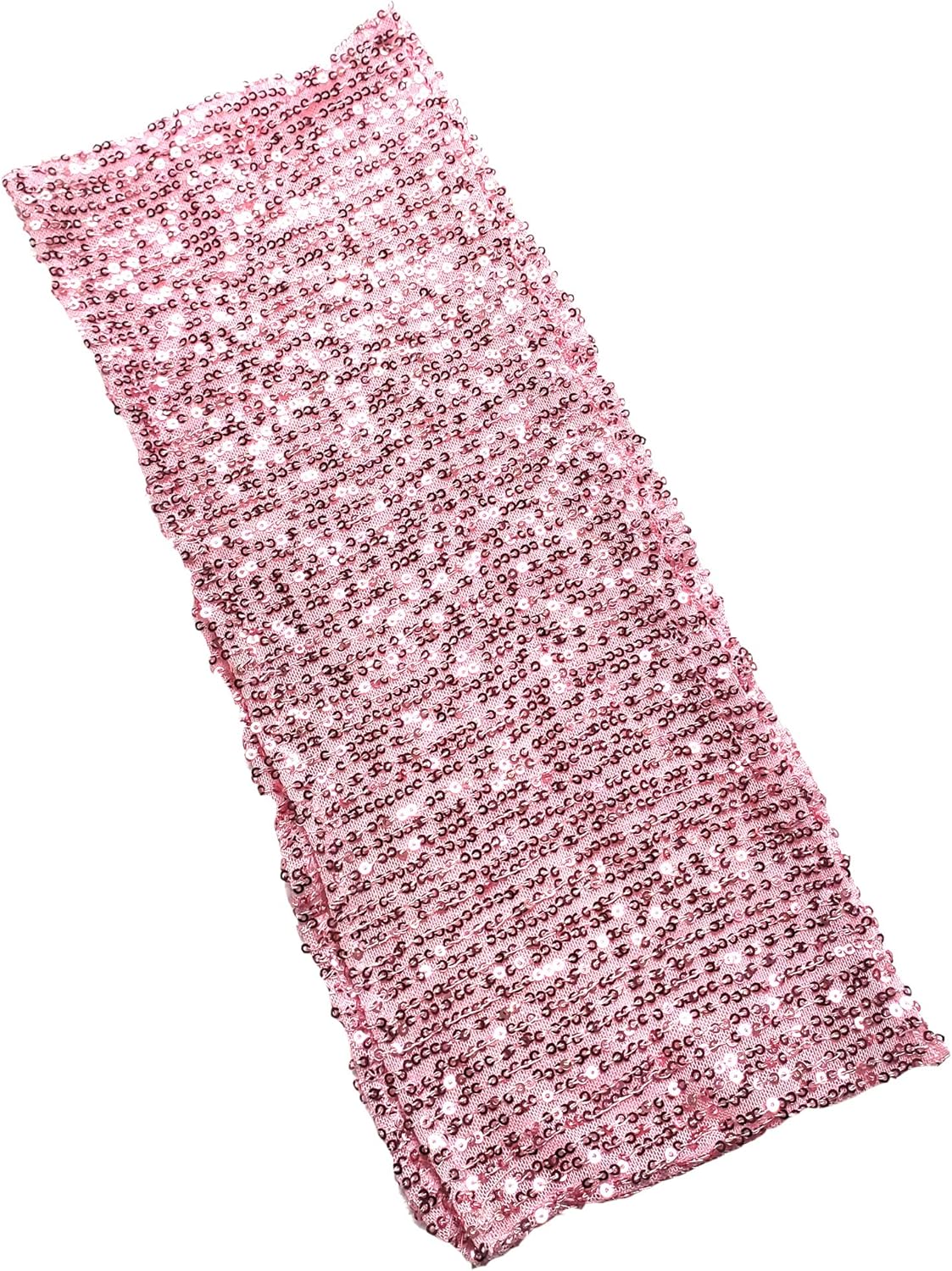 High Elastic Sequin Chair Sashes Bands for Wedding Party Decoration Soft Sashes, Shining Sequin Chair Bows for Party Decoration Home (50PCS, Pink)