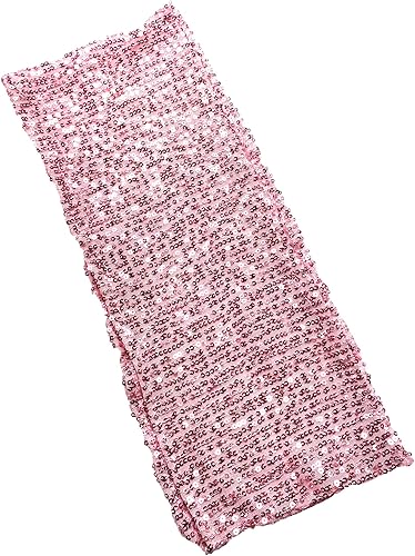 Miniatura 6 de Fajas para sillas de lentejuelas de alta elasticidad con brillantes y suaves, material de lentejuelas brillantes, lazos para sillas de fiestas y