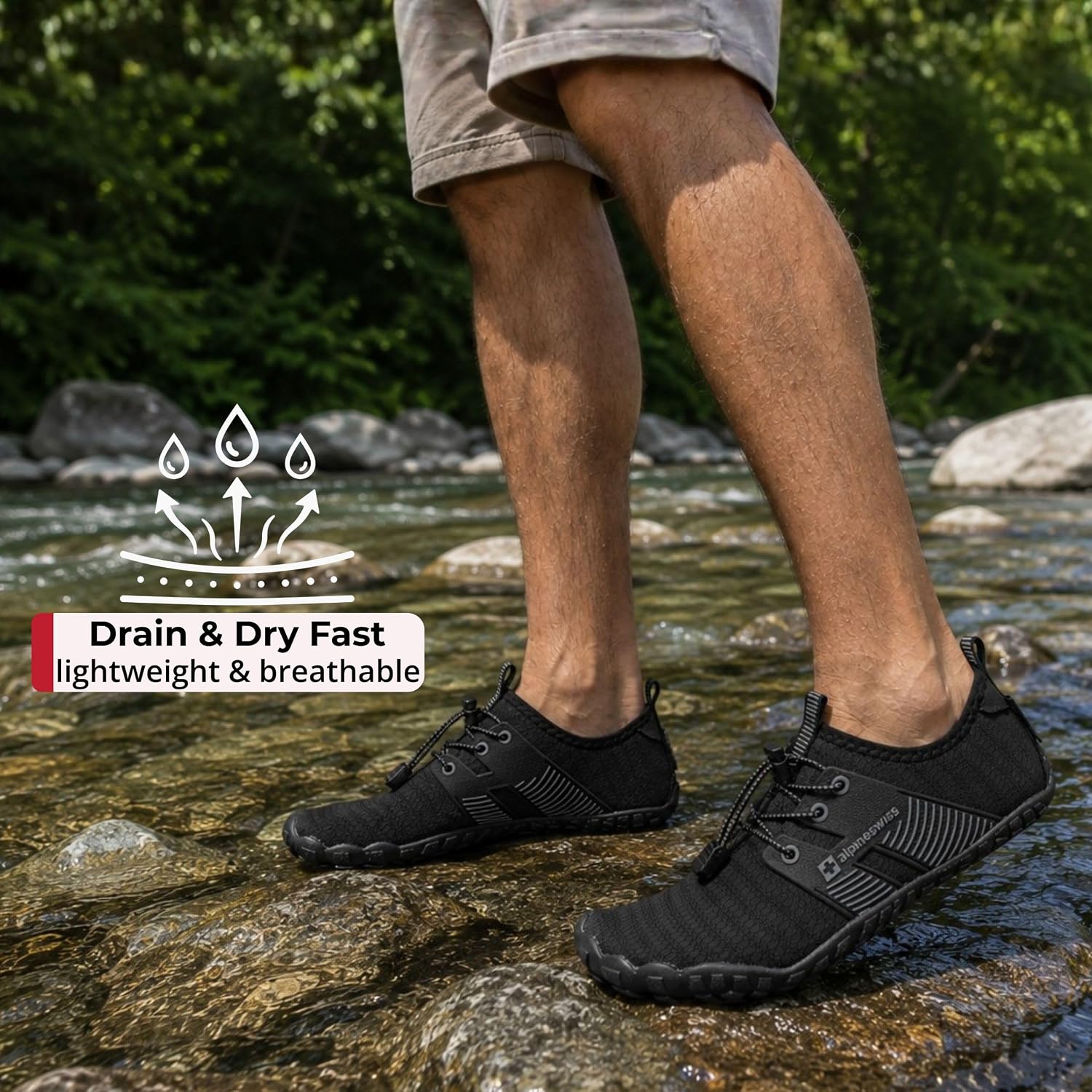 Alpine Swiss Dylan Mens Water Shoes Quick Dry Barefoot Beach Swim Aqua Socks