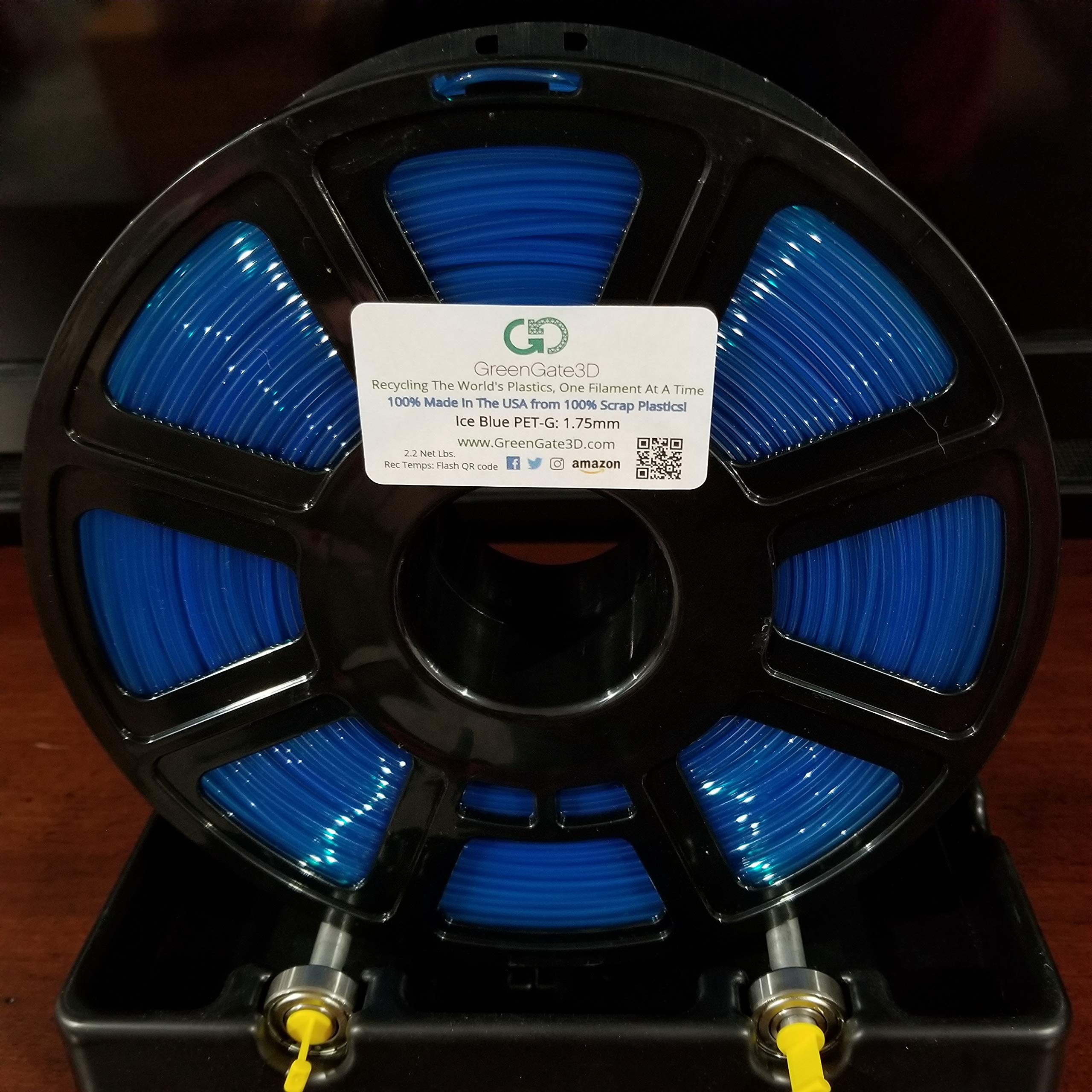 GreenGate3D Ice Blue PETG: 100% Recycled, 100% American Made 1.75mm Filament