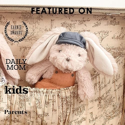 Miniatura 5 de MON AMI Peluche de conejo de Benjamin de Pascua con orejas flexibles y gorra de periódico juguetes de peluche de primera calidad para niños o niñas