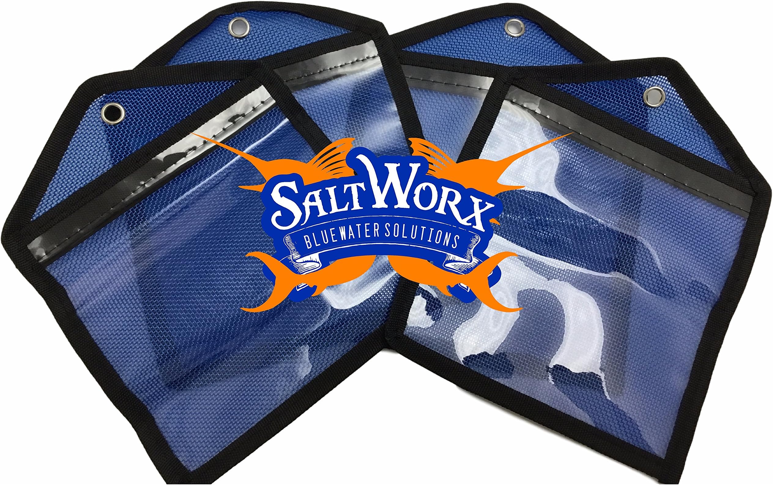 (4) Saltworx Large 8" Fishing Lure & Rig Tackle Bags - Offshore Saltwater Fishing