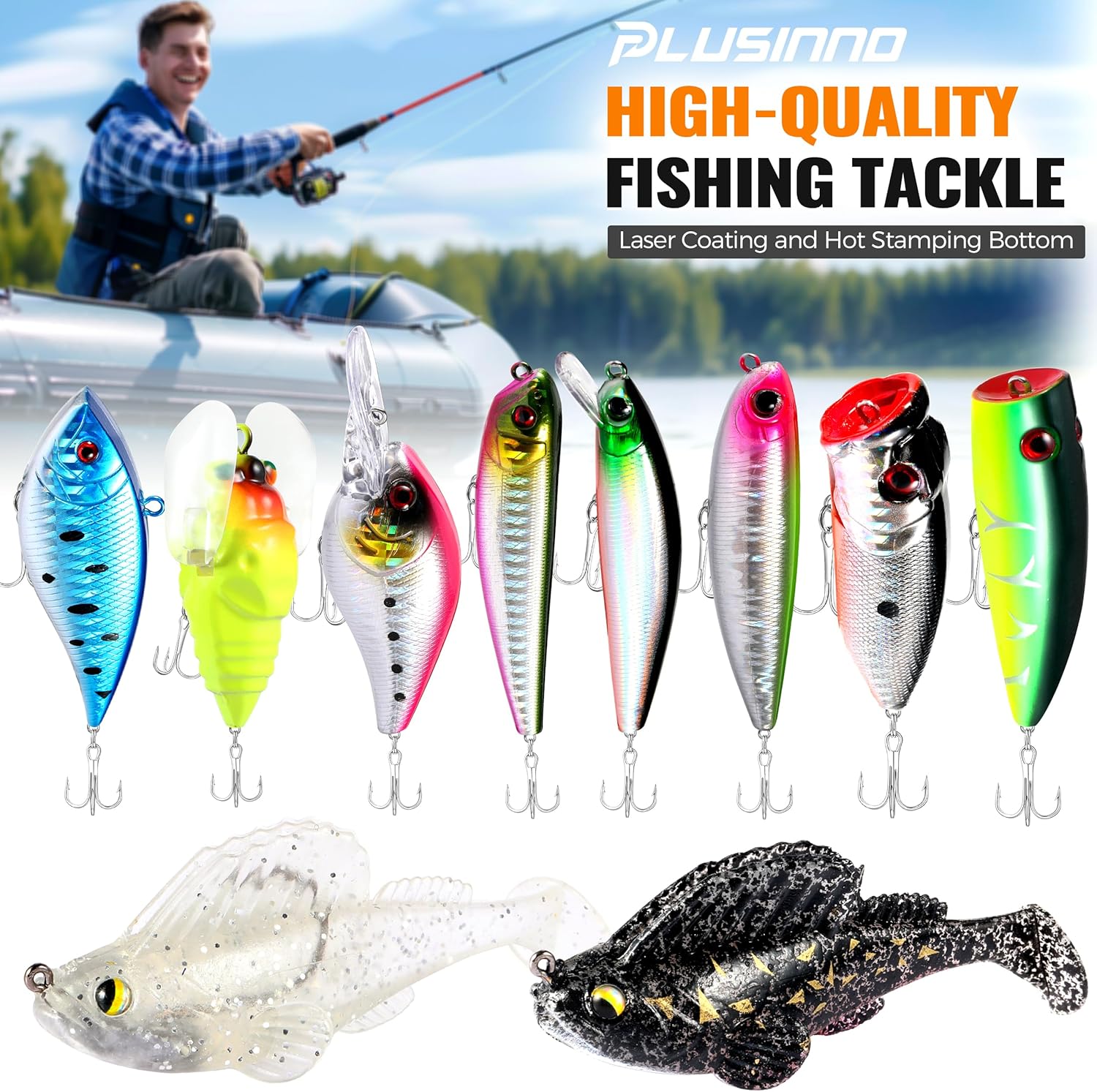 PLUSINNO Advent Calendar Fishing 2025, 24 Days Fishing Lure Advent Calendar Fishing Tackle, Christmas Countdown Advent Calendars Gifts for Adult Men Teen Boys - Image 3