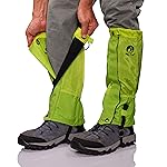 Pike Trail Adjustable Leg Gaiters - Lightweight, Waterproof - Leg Guards for Men & Women - Hiking Essentials Ideal for Hunting, Trekking & Fishing - Neon Green - 1 Pair